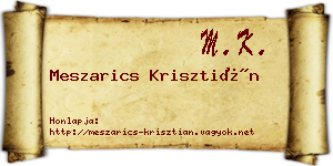 Meszarics Krisztián névjegykártya